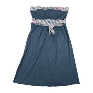 Roxy Y2K Dress Juniors Size XS Sleeveless Navy Blue Front Tie